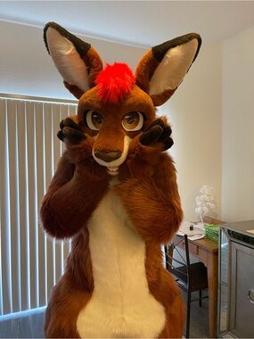 Plush Brown kangaroo Costume Plush Fursuit Men’s - Brown & White by Lemonbrat